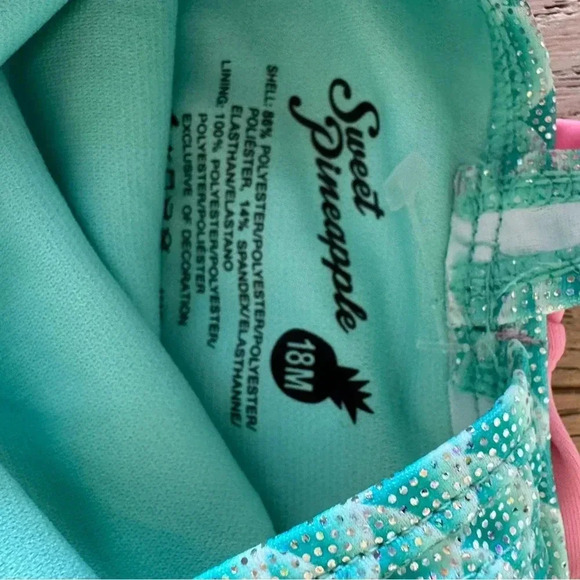 Sweet Pineapple Mermaid One Piece Swimsuit Size 18months - Picture 4 of 4